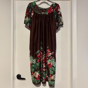 Anthony Richards Floral Nightgown - Brown and Green